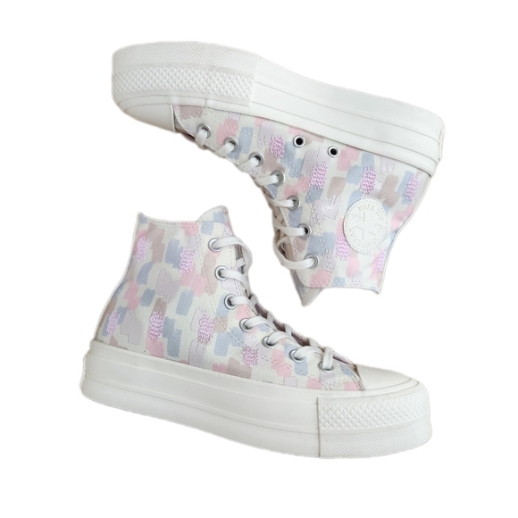 Converse Chuck Taylor lift Inked Platform Hi Tops Egret Pink, Women's 6 - Picture 2 of 7
